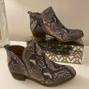 Lucky Brand Snakeskin ankle booties